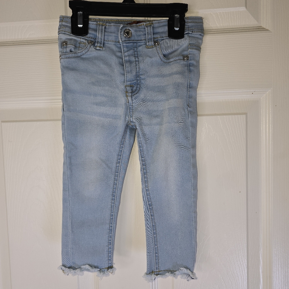 Light Blue Kids‎ 7 For All Mankind Denim Jeans Fray Hem 18mos